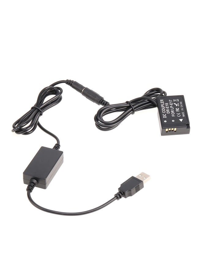 FocusFoto Full Decoded LP-E17 DR-E18 Dummy Battery DC Coupler + USB Power Supply Adapter Cable fit 5V 2A Power Bank for Canon EOS 77D 200D 800D 750D 760D M3 M5 M6 Mark II RP Camera - Image 1