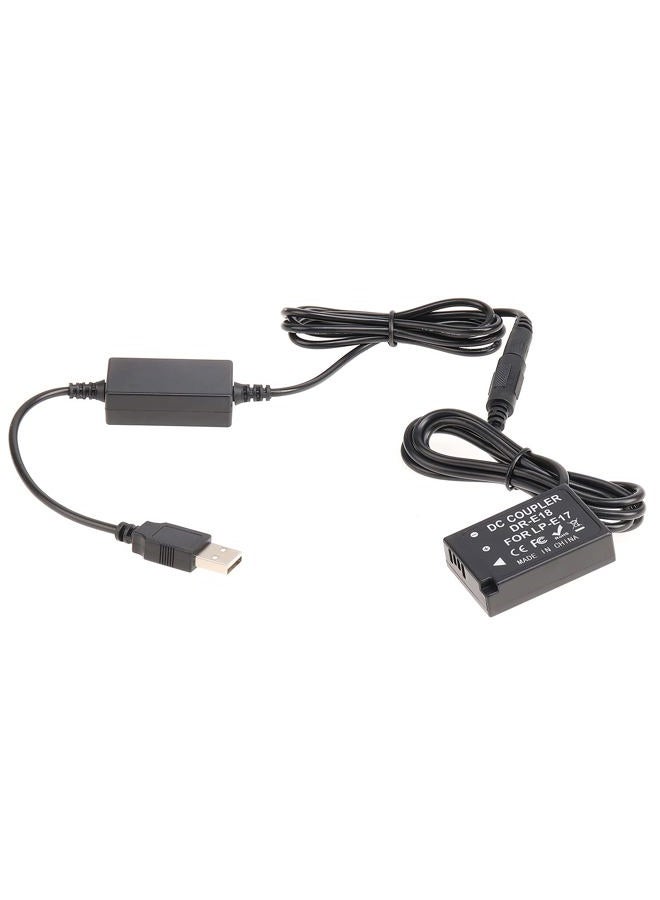 FocusFoto Full Decoded LP-E17 DR-E18 Dummy Battery DC Coupler + USB Power Supply Adapter Cable fit 5V 2A Power Bank for Canon EOS 77D 200D 800D 750D 760D M3 M5 M6 Mark II RP Camera - Image 5