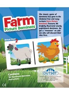 Outset Media Picture Dominoes: Farm Themed Matching Game For Prechoolers Contains 36 Dominoes For 2 Or More Players Ages 3 And Up By Outset  - Image 3