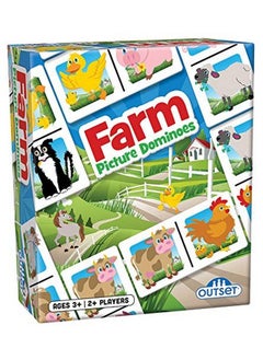 Outset Media Picture Dominoes: Farm Themed Matching Game For Prechoolers Contains 36 Dominoes For 2 Or More Players Ages 3 And Up By Outset  - Image 1