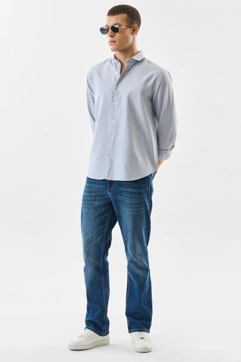 SNITCH Regular Fit Micro Check 100% Cotton Shirt