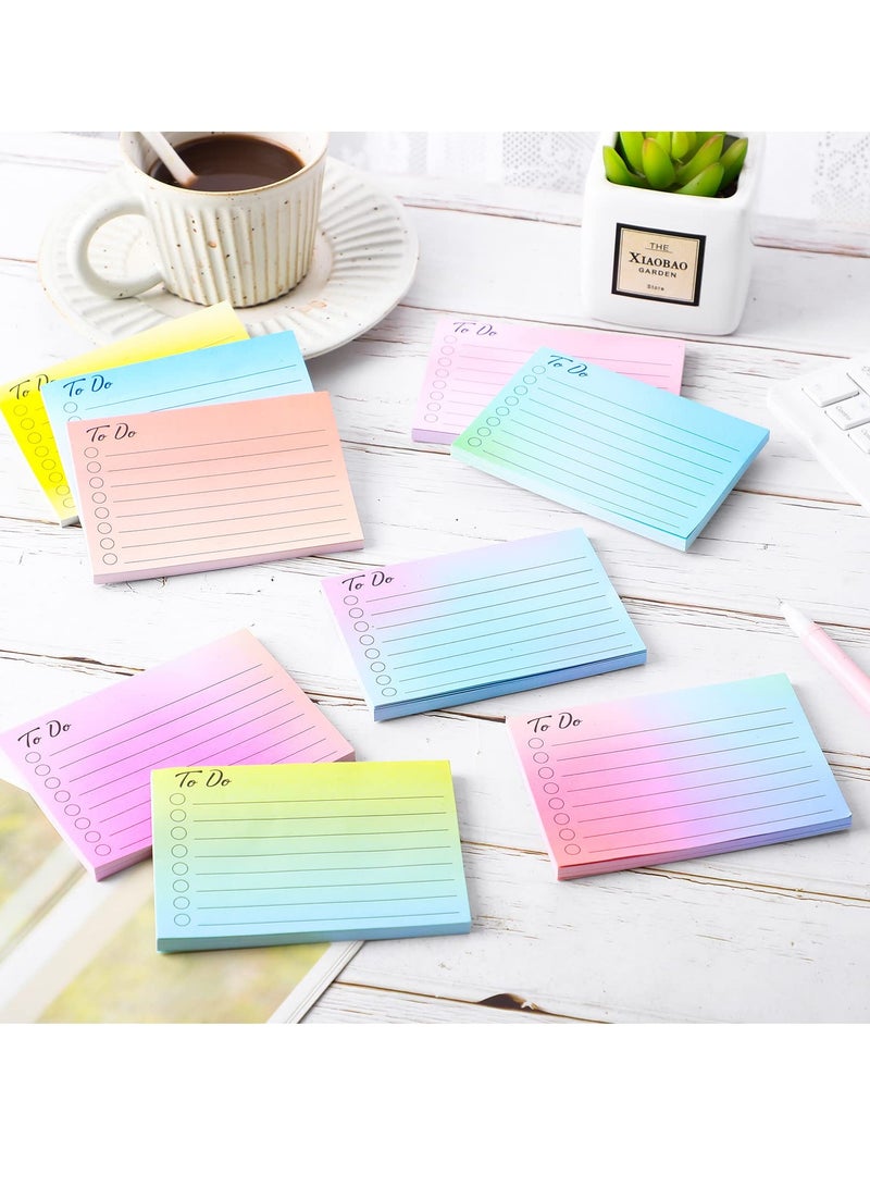 SOLARAE 9-Pack Assorted Color Lined Sticky Notes, 3 x 4 Inch Self-Stick Memo Pads for To-Do Lists, Planner Reminders, Studying, Home Office, and School Supplies (Gradient Colors) - Image 4