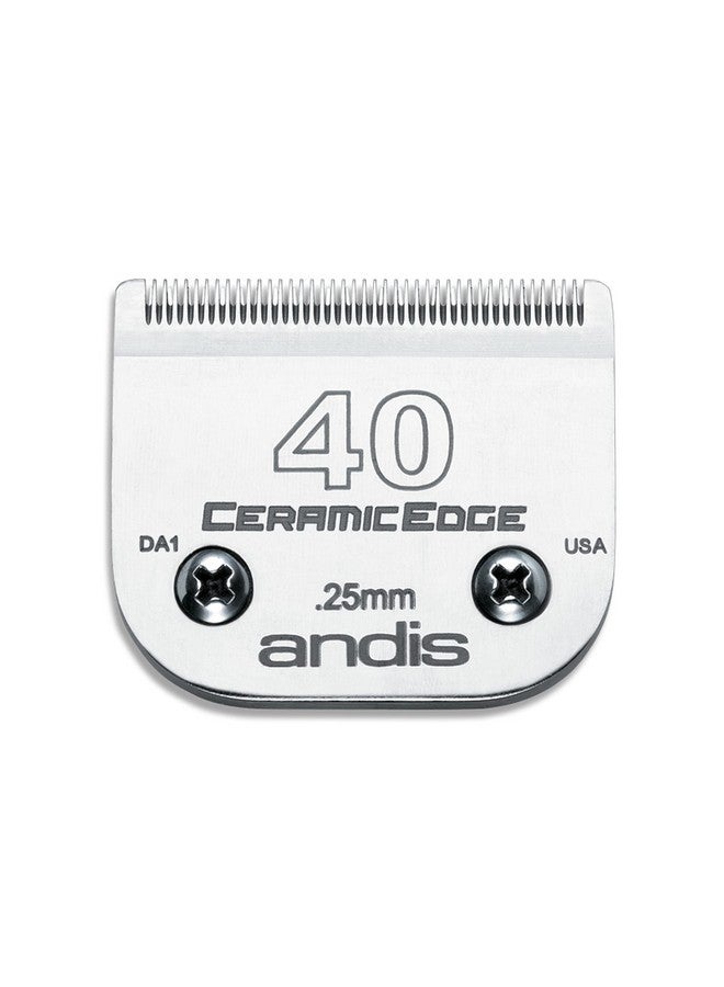 Andis - 64265, Ceramic Edge Detachable Pet Clipper Blade - Comprised of Carbon-Infused Steel, Exclusive Hardening Process - for AGC, BG, DBLC, FHC & BDC Series - 1/100" (0.25mm) Cut Length, Chrome - Image 1