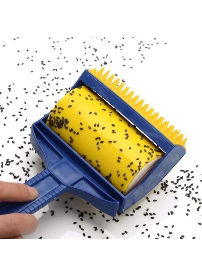 عبوة من قطعتين من بكرات إزالة الوبر اللاصقة القابلة لإعادة الاستخدام مع غطاء، قابلة للغسل، محمولة، لإزالة شعر الحيوانات الأليفة من الملابس والسفر، مقاس كبير ومقاس صغير للأثاث والسيارة والحقيبة - Image 5