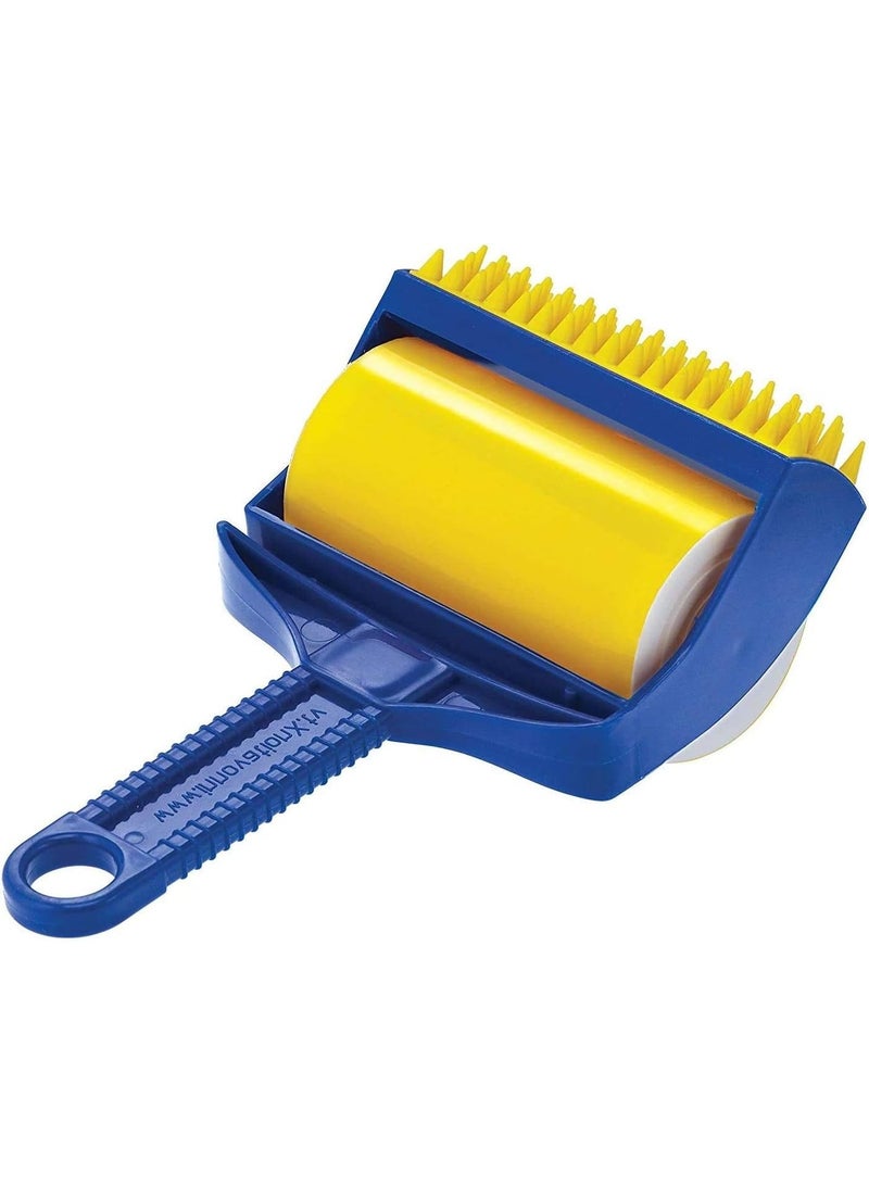 عبوة من قطعتين من بكرات إزالة الوبر اللاصقة القابلة لإعادة الاستخدام مع غطاء، قابلة للغسل، محمولة، لإزالة شعر الحيوانات الأليفة من الملابس والسفر، مقاس كبير ومقاس صغير للأثاث والسيارة والحقيبة - Image 4