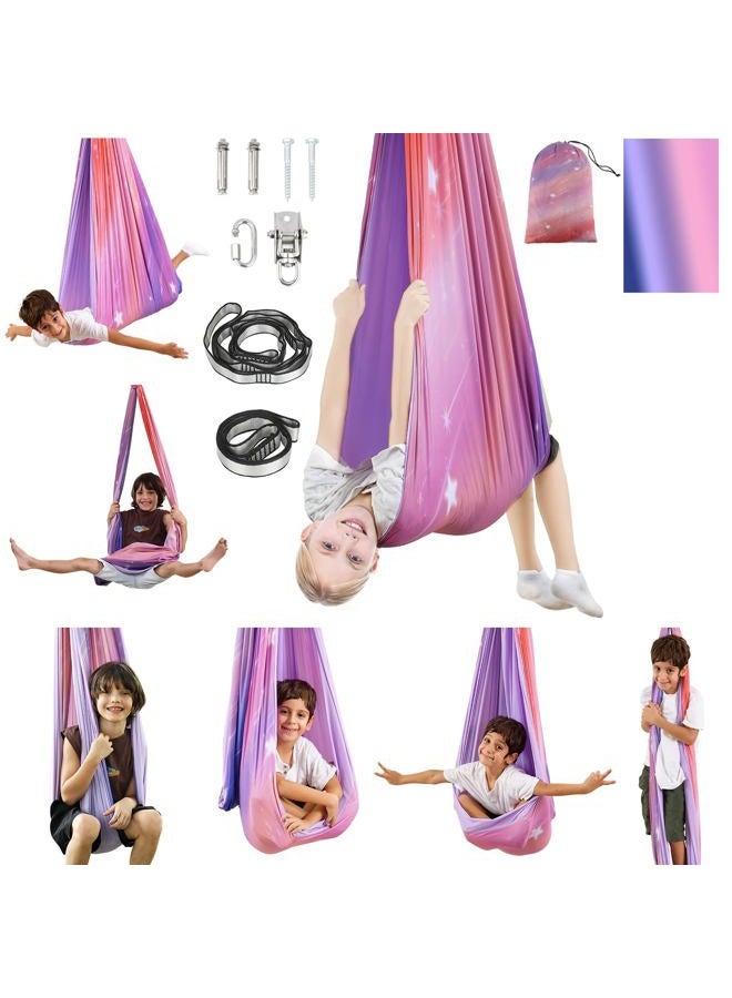 SUCHDECO Sensory Swing Indoor Outdoor for Kids, Therapy Swing for Kids, Swing Hammock for Child & Adult with Autism, Sensory Joy Therapy Swing for Kids Joy Therapy Swing for Kids(Meteor) - Image 1