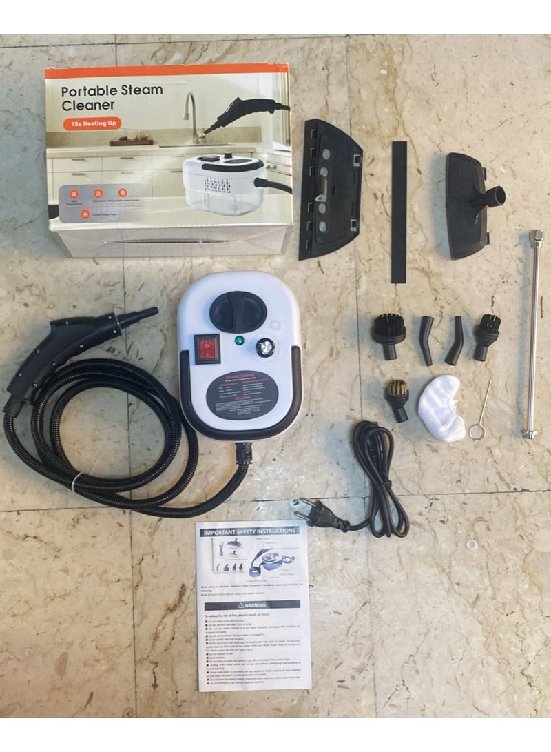 DubaiGallery 2500W Portable Handheld Steam Cleaner High Temperature Pressurized Steam Cleaning Machine with Brush Heads and Gloves for Kitchen Furniture Bathroom Car - Image 1