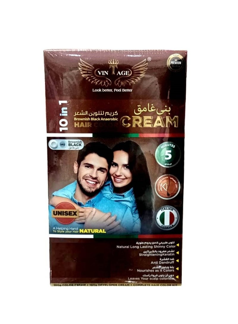 vintage Brownish Black Hair Color Cream