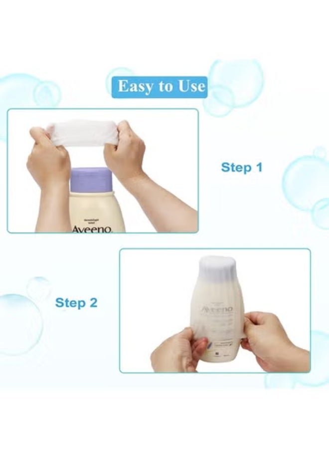 4 Pack Silicone Elastic Sleeves, Leak Proof, Reusable Accessory for Most Travel Container in Luggage, White - Image 2