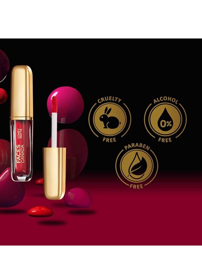 Faces Canada - Comfy Matte Liquid Lipstick Color Getting Ready 02 - Matte Lipstick, Super Smooth Long Lasting - Intense Matte Color Enriched With Almond Oil And Vitamin E - (3 ml) - Image 1