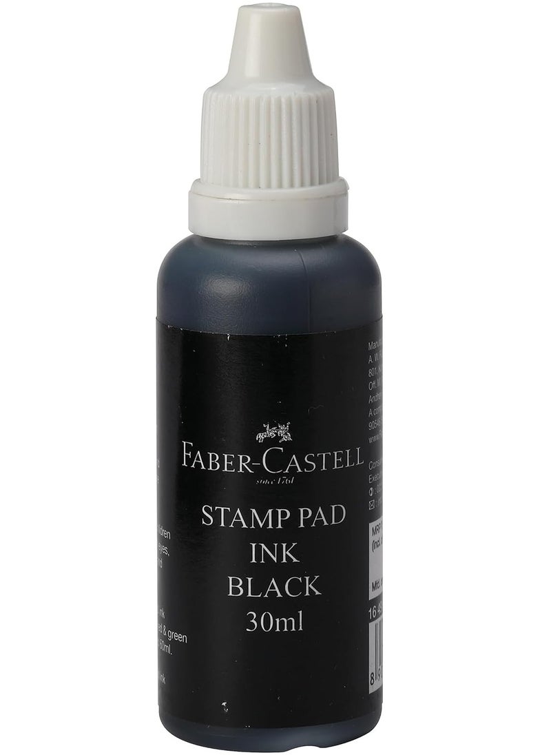 FABER-CASTELL - Stamp Pad Ink Refill 30 ml, Black - Image 1