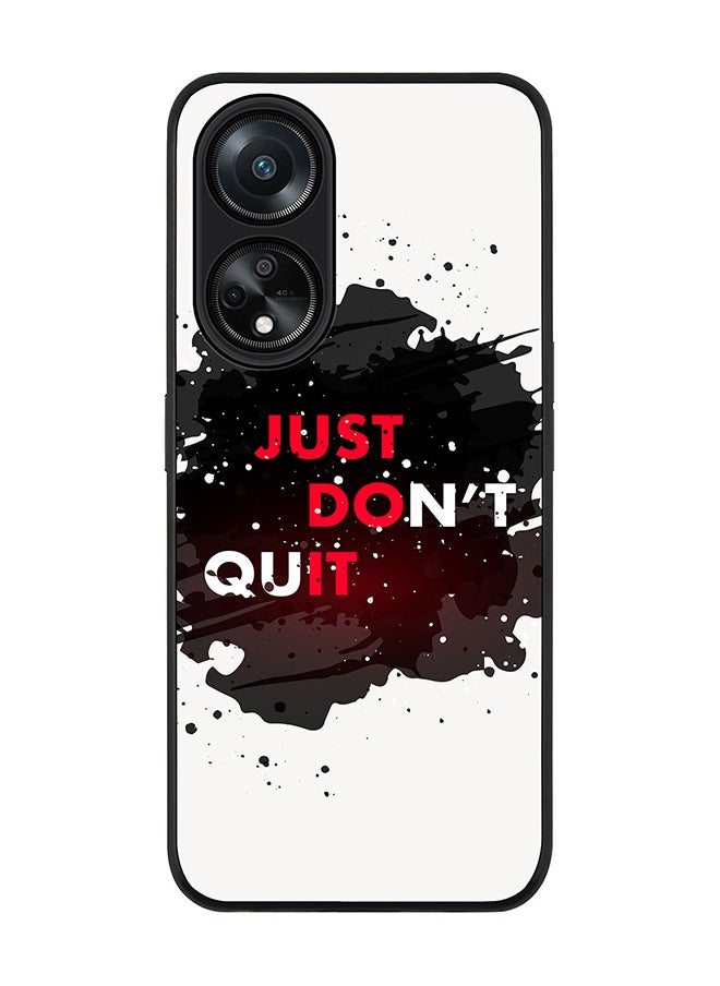 Stylizedd Rugged Black edge case for Oppo A98 5G, Slim fit Soft Case Flexible Rubber Edges Anti Drop TPU Gel Thin Cover- Just don't quit  - Image 1