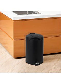 DANUBE HOME Falcon 12L Pedal Bin Soft Close Iron Metal In Powder Coating With Plastic Inner Bucket For Kitchen Bathroom And Offices L 25 X W 38.5 Cm  Black  - Image 2