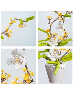 Y&D Flower Bouquet Building Kit, Osmanthus Fragrans Bonsai Tree Toy, Artificial Plant Building, Creative Project for Adults, Botanical Collection Compatible with Lego (430 Pieces)  - Image 2