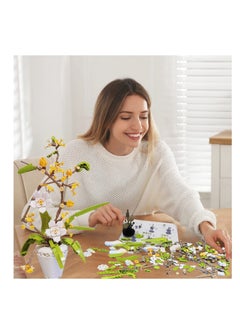 Y&D Flower Bouquet Building Kit, Osmanthus Fragrans Bonsai Tree Toy, Artificial Plant Building, Creative Project for Adults, Botanical Collection Compatible with Lego (430 Pieces)  - Image 4