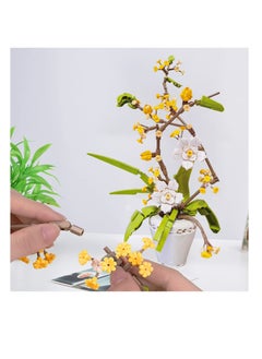 Y&D Flower Bouquet Building Kit, Osmanthus Fragrans Bonsai Tree Toy, Artificial Plant Building, Creative Project for Adults, Botanical Collection Compatible with Lego (430 Pieces)  - Image 3