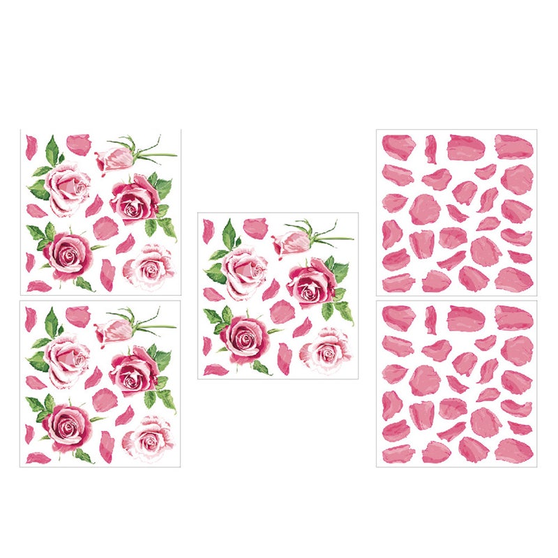 5pcs Valentine's Day Stickers Adorable Window Decals Rose Petal Decal Stickers - Image 1