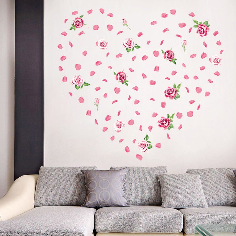 5pcs Valentine's Day Stickers Adorable Window Decals Rose Petal Decal Stickers - Image 2