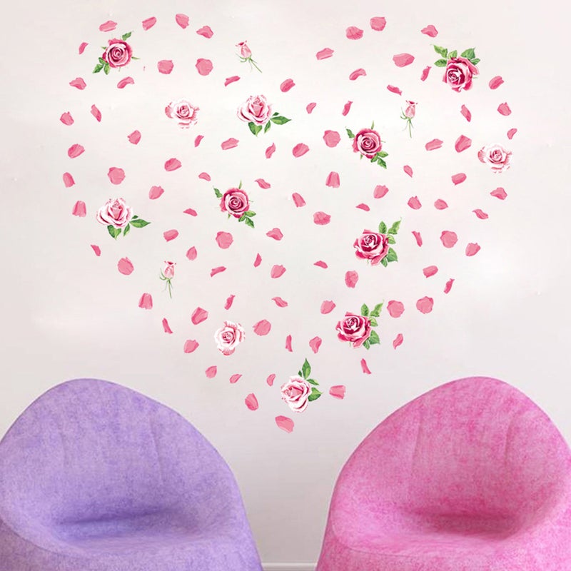 5pcs Valentine's Day Stickers Adorable Window Decals Rose Petal Decal Stickers - Image 3