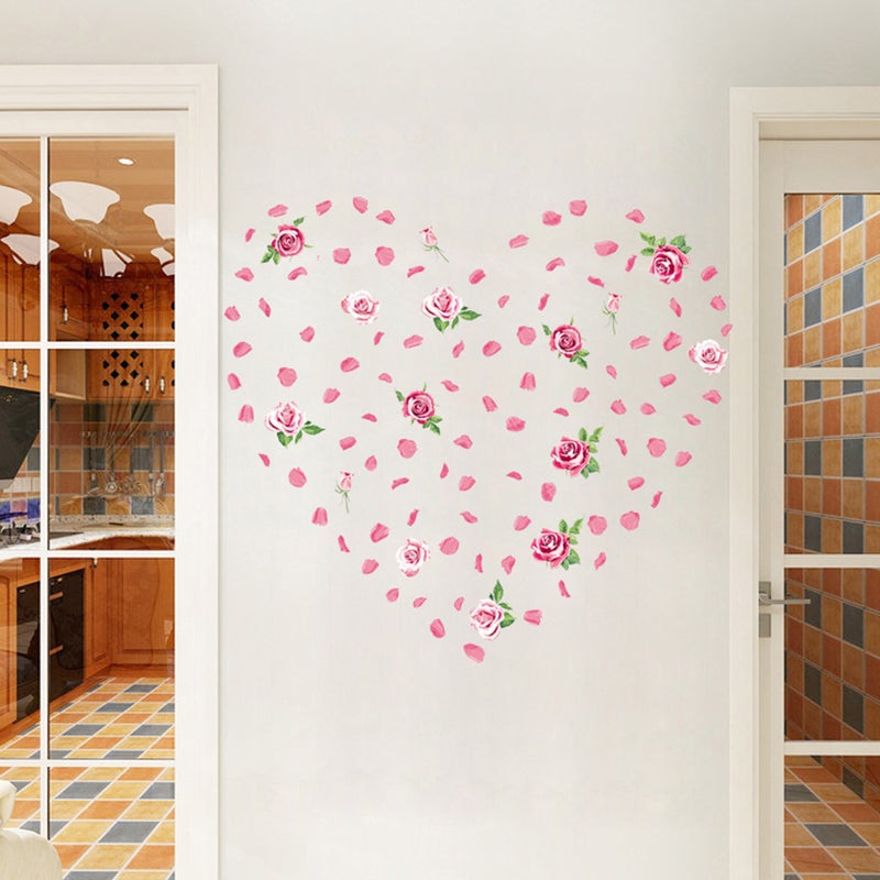 5pcs Valentine's Day Stickers Adorable Window Decals Rose Petal Decal Stickers - Image 5