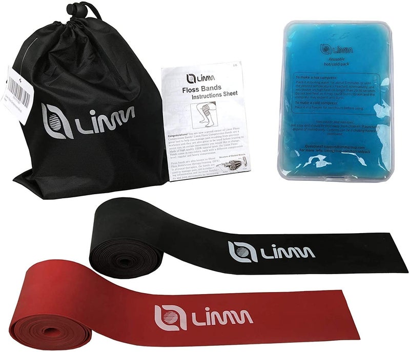 Limm Muscle Compression Floss Bands - Tack and Flossing Bands for Mobility, Fitness, and Recovery - Best for Athletes, Therapy and Injury - Includes 2 Levels of Compression, Travel Pouch and Ice Pack - Image 1