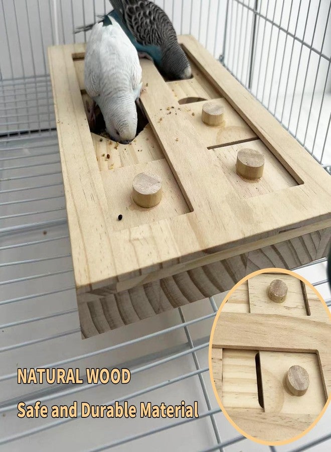 FlidRunest Extra-Large Wooden Bird Foraging Box Toy, Bird Puzzle Toy Seed Food Feeder, Enrichment Foraging Toy for Parrot, Parakeet, Cockatiel, Conure, Sun Conures, African Grey, Macaw - Image 4