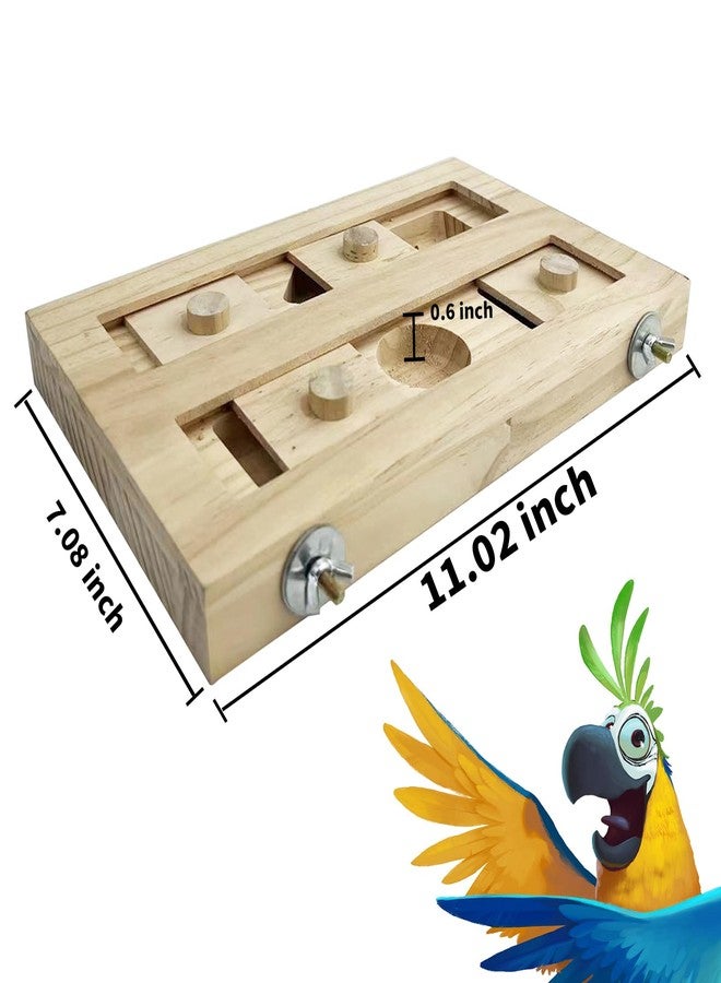 FlidRunest Extra-Large Wooden Bird Foraging Box Toy, Bird Puzzle Toy Seed Food Feeder, Enrichment Foraging Toy for Parrot, Parakeet, Cockatiel, Conure, Sun Conures, African Grey, Macaw - Image 2