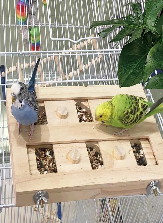 FlidRunest Extra-Large Wooden Bird Foraging Box Toy, Bird Puzzle Toy Seed Food Feeder, Enrichment Foraging Toy for Parrot, Parakeet, Cockatiel, Conure, Sun Conures, African Grey, Macaw - Image 3