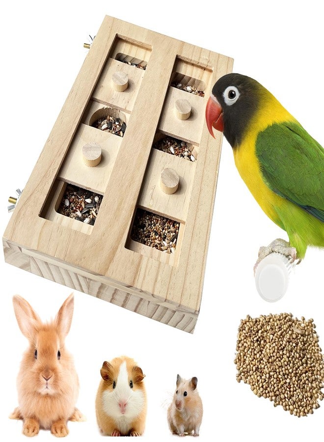 FlidRunest Extra-Large Wooden Bird Foraging Box Toy, Bird Puzzle Toy Seed Food Feeder, Enrichment Foraging Toy for Parrot, Parakeet, Cockatiel, Conure, Sun Conures, African Grey, Macaw - Image 1