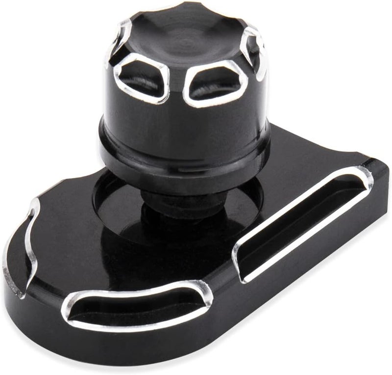 KICRY Seat Bolt Tab Screw Mount Knob Cover for Harley Quick-Release Hardware Kit - Black Knurled Billet Aluminum - Image 1