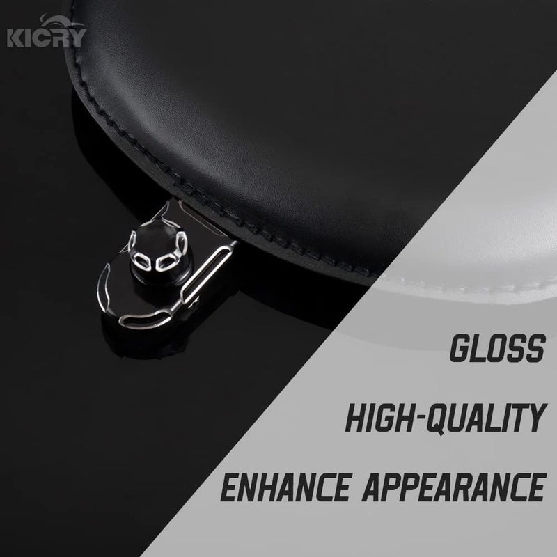 KICRY Seat Bolt Tab Screw Mount Knob Cover for Harley Quick-Release Hardware Kit - Black Knurled Billet Aluminum - Image 5