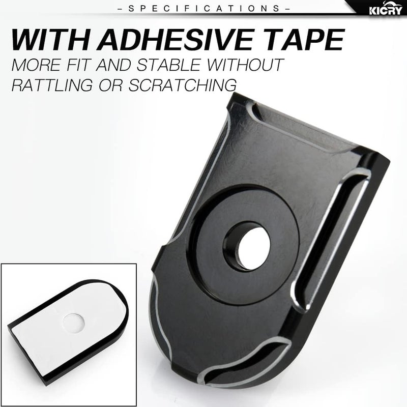 KICRY Seat Bolt Tab Screw Mount Knob Cover for Harley Quick-Release Hardware Kit - Black Knurled Billet Aluminum - Image 4