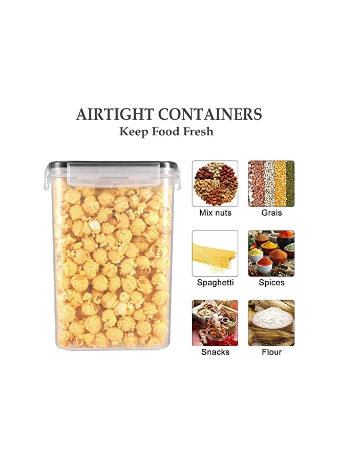 Cereal & Dry Food Storage Containers,BPA Free Airtight Plastic Kitchen Storage Organizer with Locking Lids,15PCS Food Storage Box for Flour,Snack,Sugar,Rice with 24 Chalkboard Labels &1 Marker - Image 5
