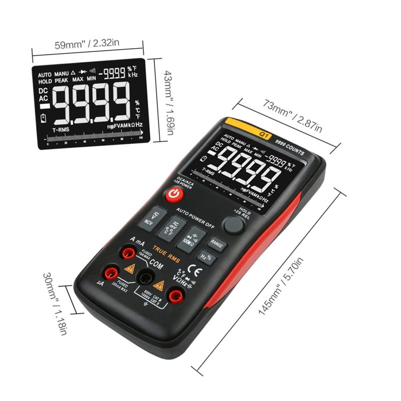 مقياس متعدد رقمي ذو نطاق تلقائي لفحص الجهد والسعة والتردد ودرجة الحرارة والمقاومة، محمول وخفيف الوزن - Image 5
