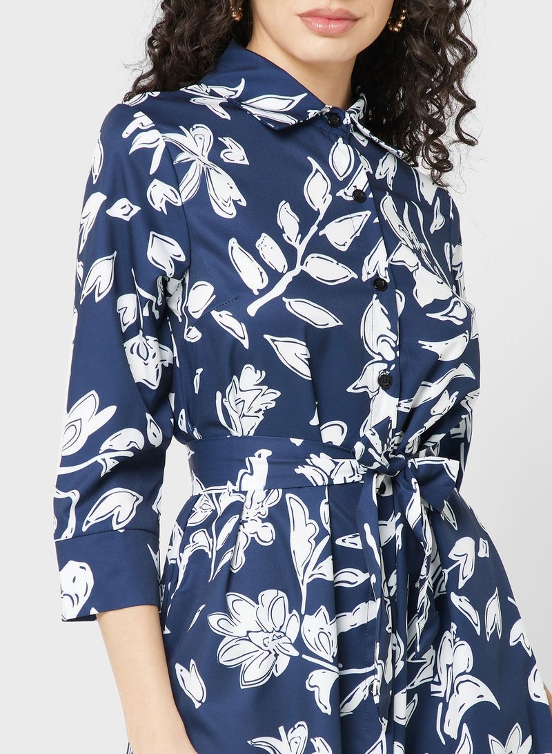Waistband Printed Dress