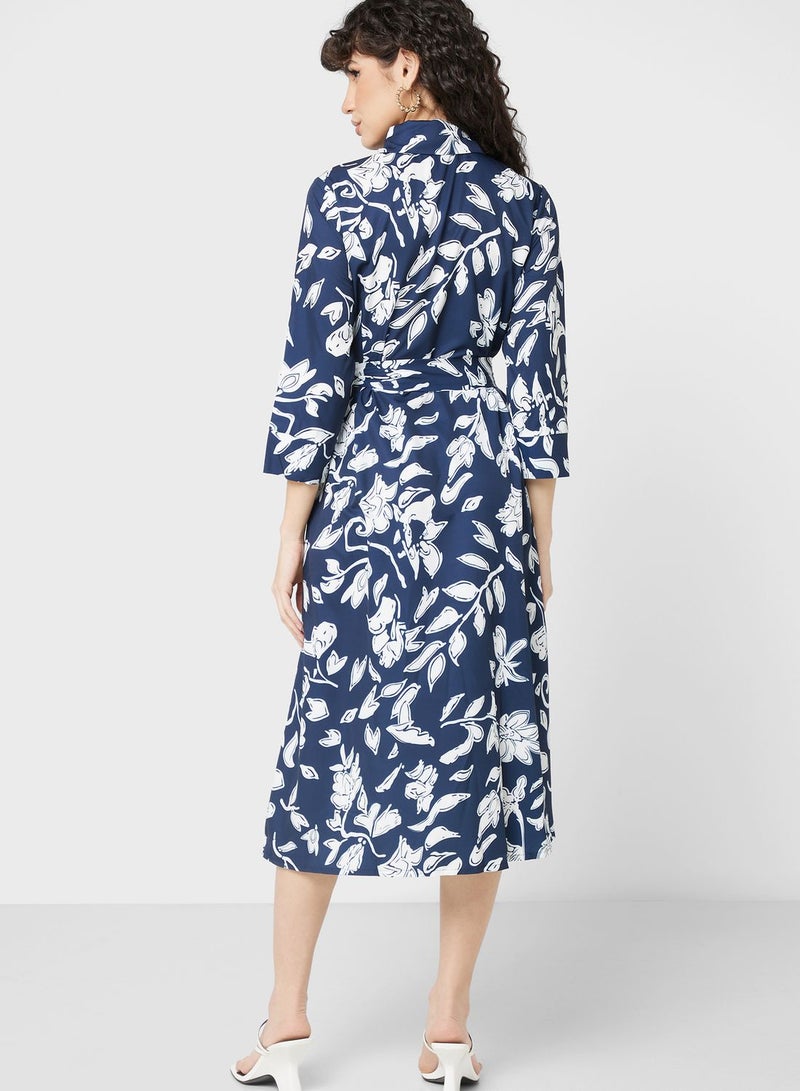 Waistband Printed Dress