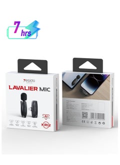 LAVALIER MIC KR12 Noise AI Reduction Best Microphone For Vlogers Black