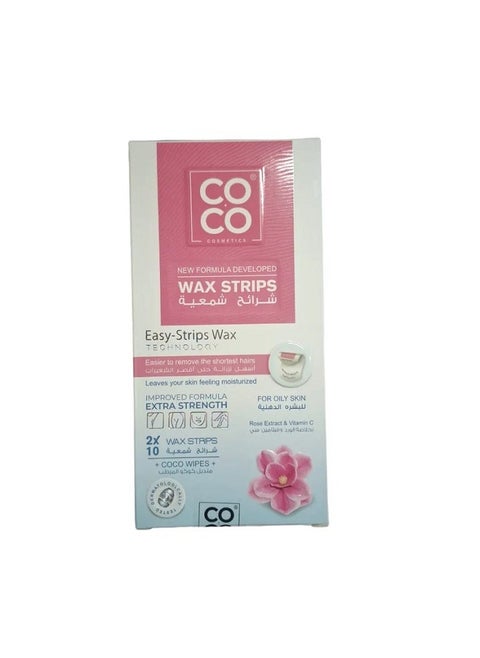 WAX STRIPS FOR OILY SKIN 10 WAX STRIPS