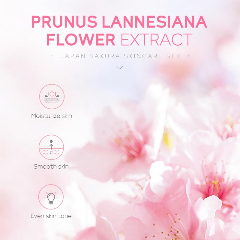 LAIKOU Skin Care Set JAPAN SAKURA Women Beauty Gift Sets Skin Care Kit with Cleanser, Toner, Serum, Eye Cream, Face Cream Travel Kit for Women Teen Girls Mom Daughter Birthday TSA-friendly Sizes 5pcs - Image 2