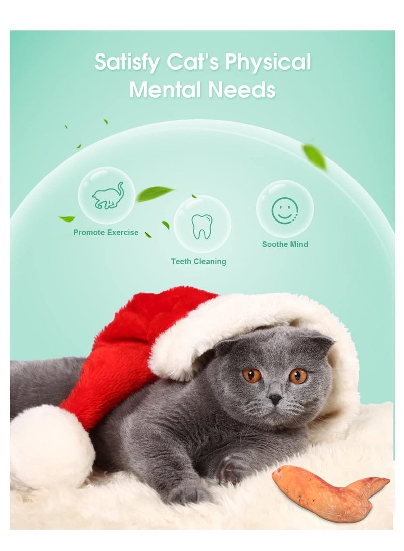 SYOSI Catnip Cats Toys for Indoor 7Pcs Plush Cat Chew Toy for Kittens Bite Resistant Filled Realistic Food Shapes Cat Teething Toy Promote Cat Exercise - Image 4