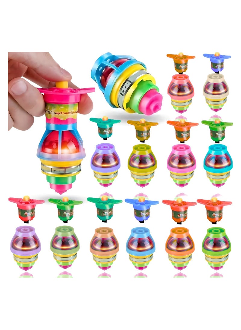REZZOSS New Rezzoss 12pcs Flashing Gyro Spinner, LED Light Up Flashing Spinning Tops with Gyroscope, Motion Colorful Spinning Tops for Kids, Novelty Goodie Bag Fillers Gifts Stuffers for Birthday Party Favors - Image 1