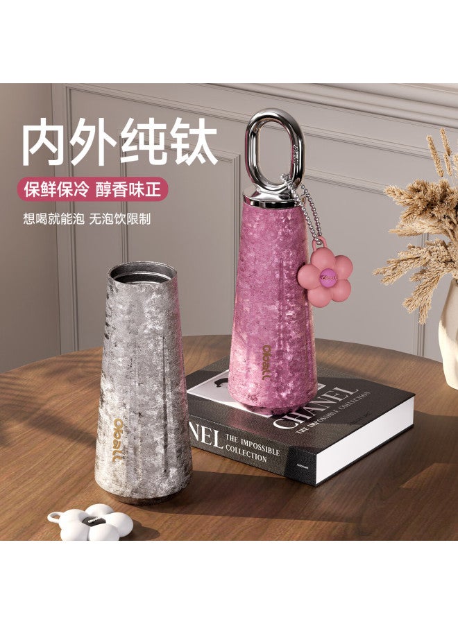 Oball Titanium Cup Double-walled Pure Titanium Insulated Tea Mug Christmas Gift For Girlfriend Wife