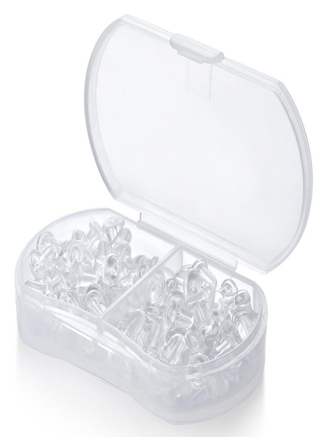Catinee Silicone Earring Backs,70pcsSoft Clear Earring Backs for Studs/Droopy Ears - Image 1