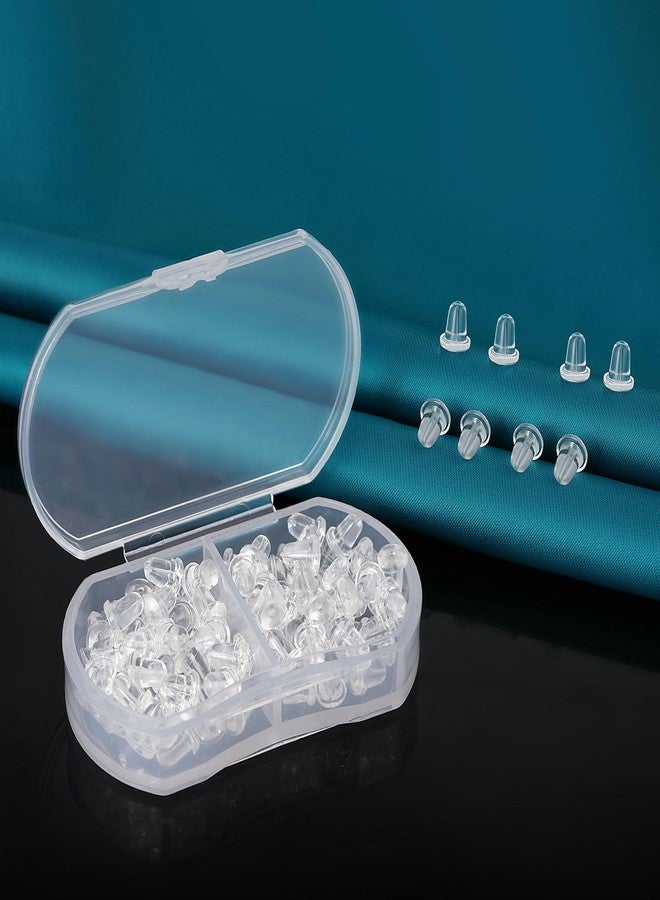 Catinee Silicone Earring Backs,70pcsSoft Clear Earring Backs for Studs/Droopy Ears - Image 2