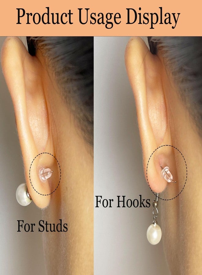 Catinee Silicone Earring Backs,70pcsSoft Clear Earring Backs for Studs/Droopy Ears - Image 5