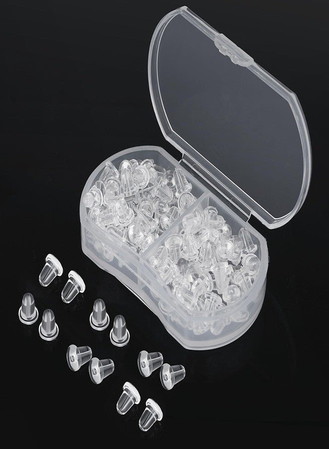 Catinee Silicone Earring Backs,70pcsSoft Clear Earring Backs for Studs/Droopy Ears - Image 3