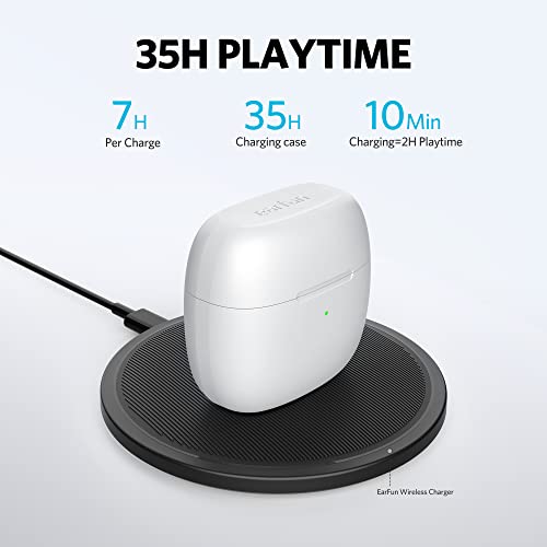 Earfun Air Wireless Earbuds, [What Hi-Fi Awards] Bluetooth Earbuds With 4 Mics, Sweatshield Ipx7 Waterproof, Game Mode, Wireless Charging, Deep Bass, Usb-C Fast Charge, 35Hrs, White - In Ear - Image 4