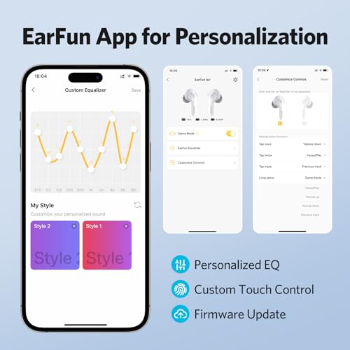 Earfun Air Wireless Earbuds, [What Hi-Fi Awards] Bluetooth Earbuds With 4 Mics, Sweatshield Ipx7 Waterproof, Game Mode, Wireless Charging, Deep Bass, Usb-C Fast Charge, 35Hrs, White - In Ear - Image 3