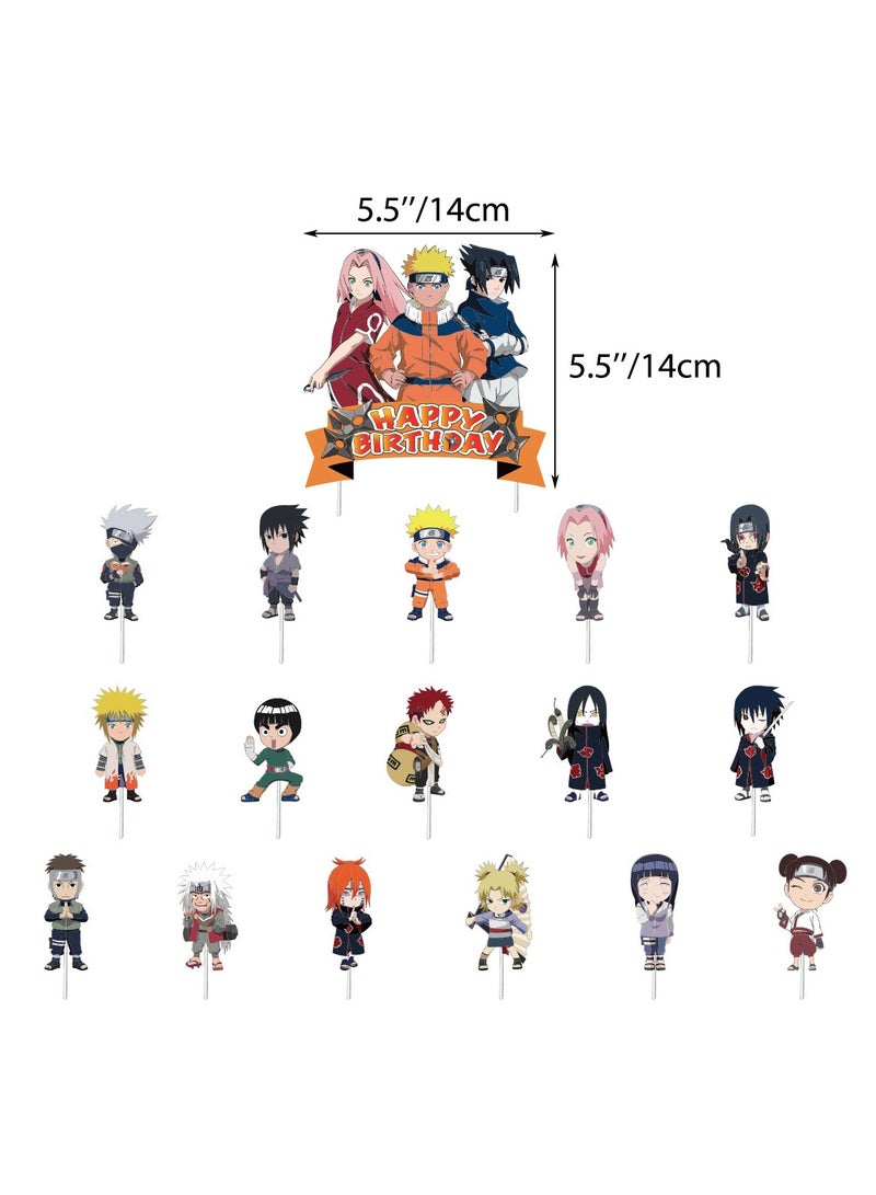 general Naruto Birthday Party Decorations Set - Naruto Spiral Hanging Cake Toppers Banners and Balloons - Image 3