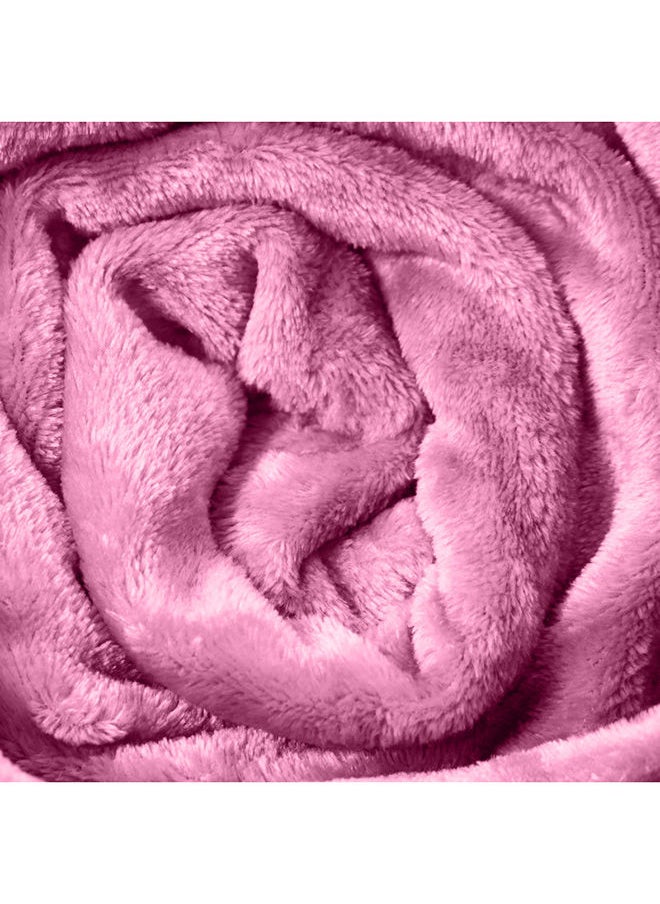 Hotel Linen Klub Double Micro Fleece Flannel Blanket 260 GSM Super Plush and Comfy Throw Blanket Size 200 x 220cm Rose Pink  - Image 3